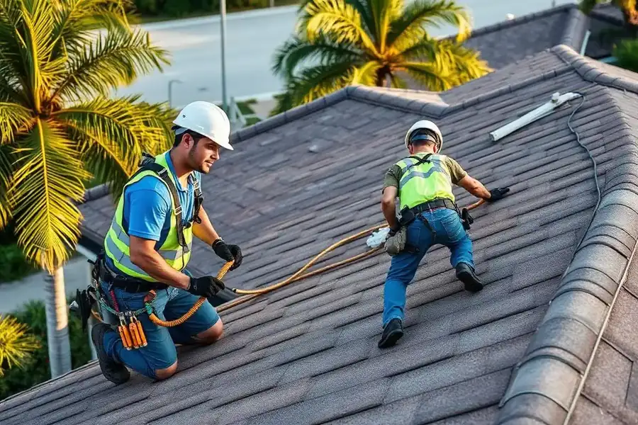 SIA Roofing team working on a project